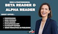 do professional beta reader, romance, fantasy and fiction feedback