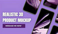 create realistic 3d product mockup, product rendering and packaging mockup
