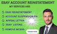 fix ebay account suspension and reinstate seller account with appeal