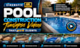 create cinematic construction time lapse videos for pool and real estate project