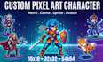 create custom pixel art character asset game sprite sheet pixel art animation