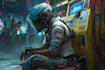 design cyberpunk futuristic city illustration