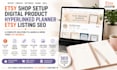 setup etsy shop create etsy digital product hyperlinked planner etsy listing SEO