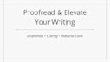 edit, proofread and improve your text
