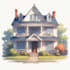 draw a watercolor house painting
