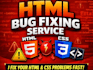 fix website bugs in HTML CSS and js