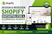 design shopify dropshopping website store and redesign ecomerce online store