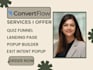setup convertflow popup builder convertflow quiz funnel exit intent popup