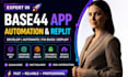 develop base 44 app base 44 automation replit base44 webapp base 44 bug fixing