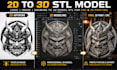 convert 2d logo, image, or drawing to 3d model stl for cnc and 3d printing