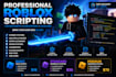 create roblox UI, button, door, and tool scripts