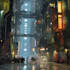 do cyberpunk scifi futuristic city