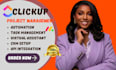 clickup project management workflow automation virtual assistant consultation