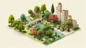 draw a unique vector or isometric map