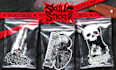 design grain skull sticker with underground mockup vibes
