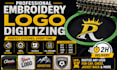 do embroidery logo digitizing into dst pes emb files