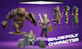 create custom 3d low poly characters for games, rigging and animation