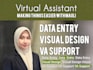 do data entry, visual design, and VA support