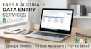 be your virtual assistant for data entry and google sheets
