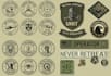 do military badge, sticker, tactical patch, circular stamp logo design