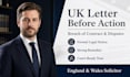 write a legally binding UK solicitor letter before action