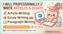 professionally write articals or essays according to you