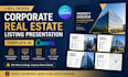 design a corporate real estate listing presentation template in canva