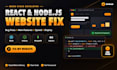 fix bugs and add features to your react, next js or node js website
