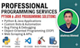 do java, and python programming and coding tasks
