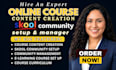 create online course content, elearning curriculum, and skool community setup