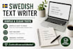 write simple and clear texts in swedish