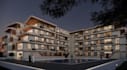 scaffold 3d residential complex,nexus tower,exterior design, private pool render