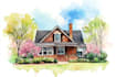 watercolor a house portrait