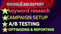 create and manage google ads PPC campaign to boost your sales and leads