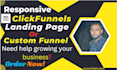build responsive click funnels landing page or custom funnel
