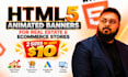 high CTR HTML5 animated website banner and shopify banner