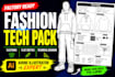 create clothing tech pack fashion tech pack and flat sketch