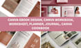 canva ebook design, canva workbook, worksheet, planner, journal, canva cookbook