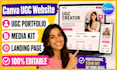 design canva ugc website ugc canva portfolio website canva landing page