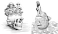 create black and white illustrations using cross hatching