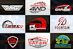 create amazing logo racing, automotive with 3d style