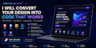 convert figma design to HTML, CSS and js