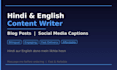 write SEO blog posts and instagram captions in hindi and english