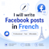 write attractive facebook posts in french