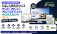design or redesign squarespace website, hostinger wordpress webador web hosting