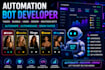 build automation bot for tinder bot, bumble hinge grindr, onlyfans autoswipe bot