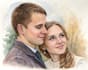 create a hand painted watercolor couple portrait keepsake