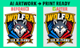 fix ai image flaws, correct text, upscale and print ready ai designs