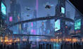 make stunning cyberpunk city illustrations