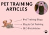 write dog and cat training blog articles